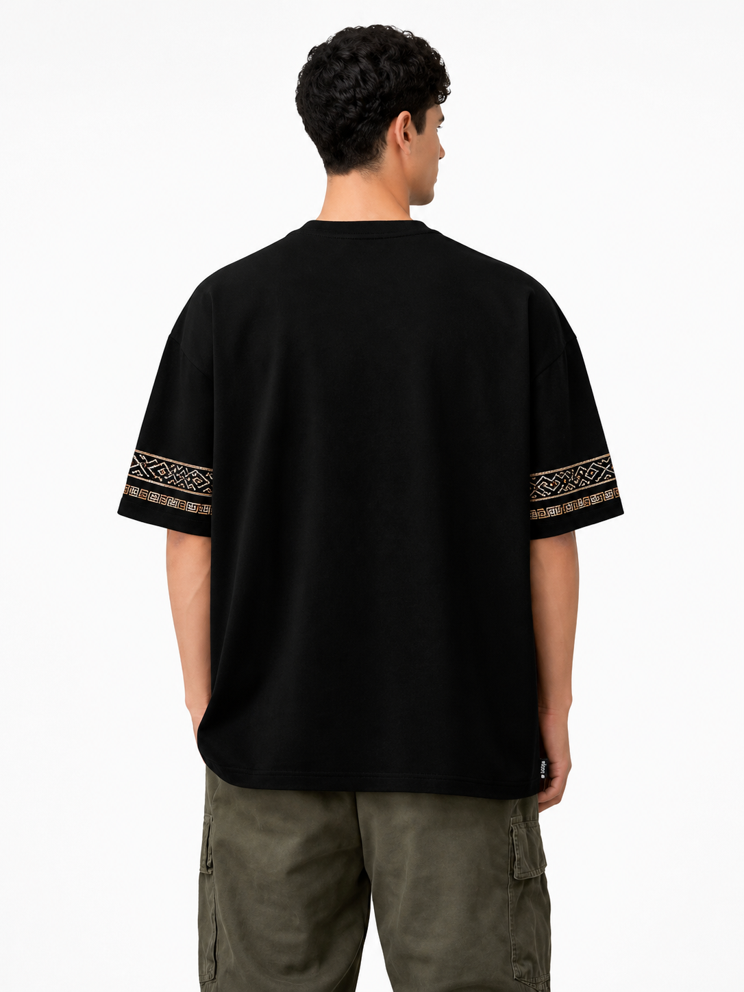 Anime Back Print Oversized T Shirt for Men Drop Shoulder Loose Fit Streetwear Tee - Image 2