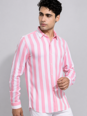 Men Striped Cotton Casual Shirt – Stylish Regular Fit Full Sleeve Wear