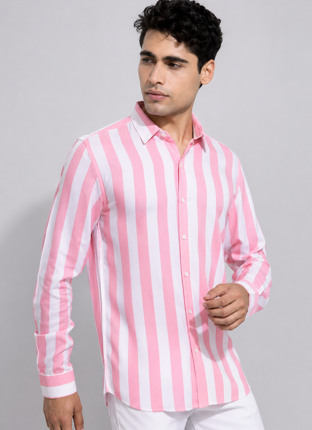 Men Striped Cotton Casual Shirt – Stylish Regular Fit Full Sleeve Wear