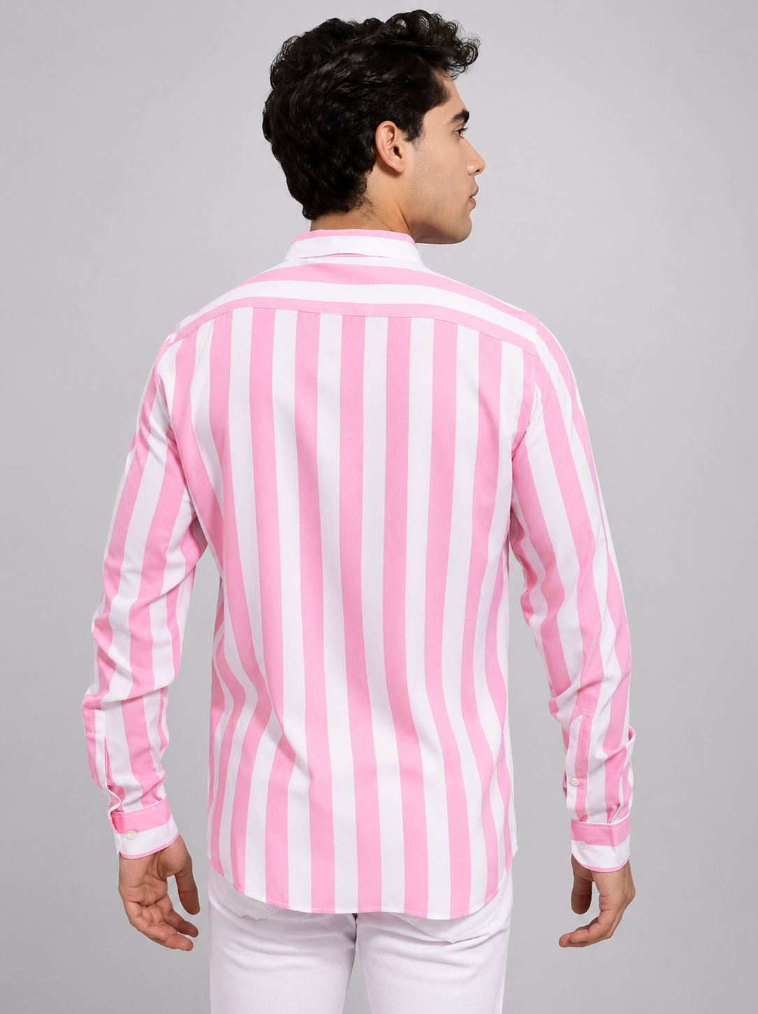 Men Striped Cotton Casual Shirt – Stylish Regular Fit Full Sleeve Wear - Image 2