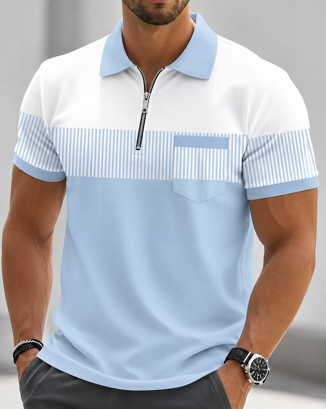 Men Polo Collar T-Shirt – Stylish Cotton Casual Wear for Daily Use
