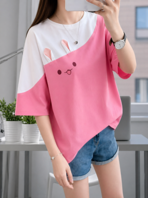 Trendy Fashionista Women Loose Fit T-Shirt | Printed Polycotton Casual Oversized T-Shirt for Girls Stylish Daily Wear