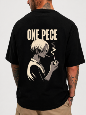 Anime Graphic Back Print Oversized T Shirt for Men | Drop Shoulder Loose Fit Streetwear Cotton Tee