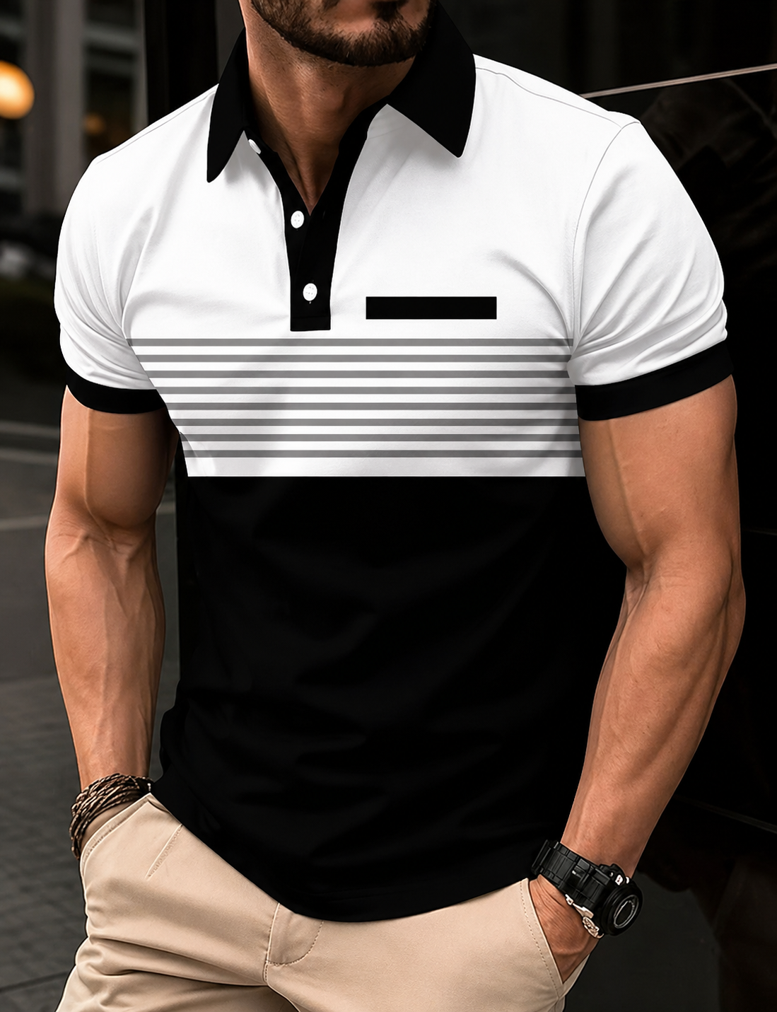 Men Solid Polo T-Shirt – Stylish Cotton Collar Casual Wear