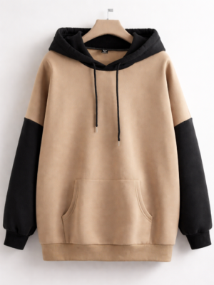 Unisex Color Block Hooded Sweatshirt – Full Sleeve Winter Hoodie for Men & Women