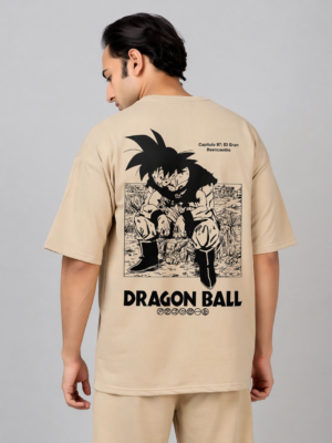 Men Oversized Goku Printed T-Shirt | Anime Baggy Cotton T-Shirt for Men | Casual Streetwear Loose Fit Tee