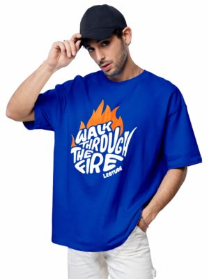 Leotude Men’s Oversized Printed T-Shirt | Casual Round Neck Stylish Loose Fit Tee