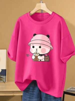 Trendy Pink Oversized T-Shirt for Women