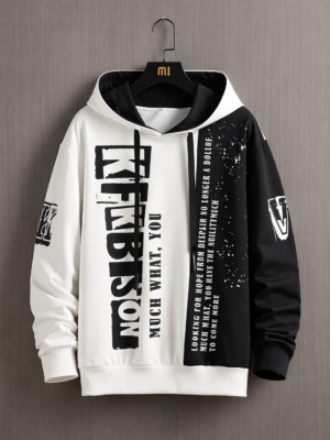 Men Korean Hooded Long Sleeve T-Shirt | Harajuku Printed Oversized Streetwear T-Shirt for Men | Casual Trendy Hoodie Tee