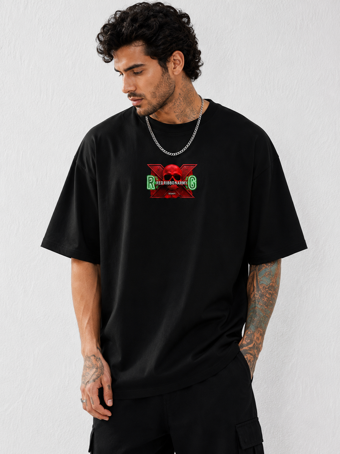 Menβs Hunter Anime Oversized T-Shirt for Streetwear Fashion - Image 2