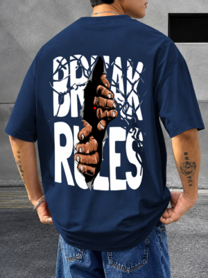 Men’s Oversized Printed T-Shirt with Three Quarter Sleeves