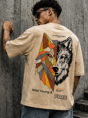 Men’s Wolf Graphic Oversized T-Shirt