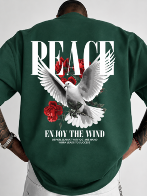 Men’s Peace Dove Graphic Oversized T-Shirt