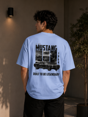 Men’s Mustang Car Graphic Oversized T-Shirt for Streetwear