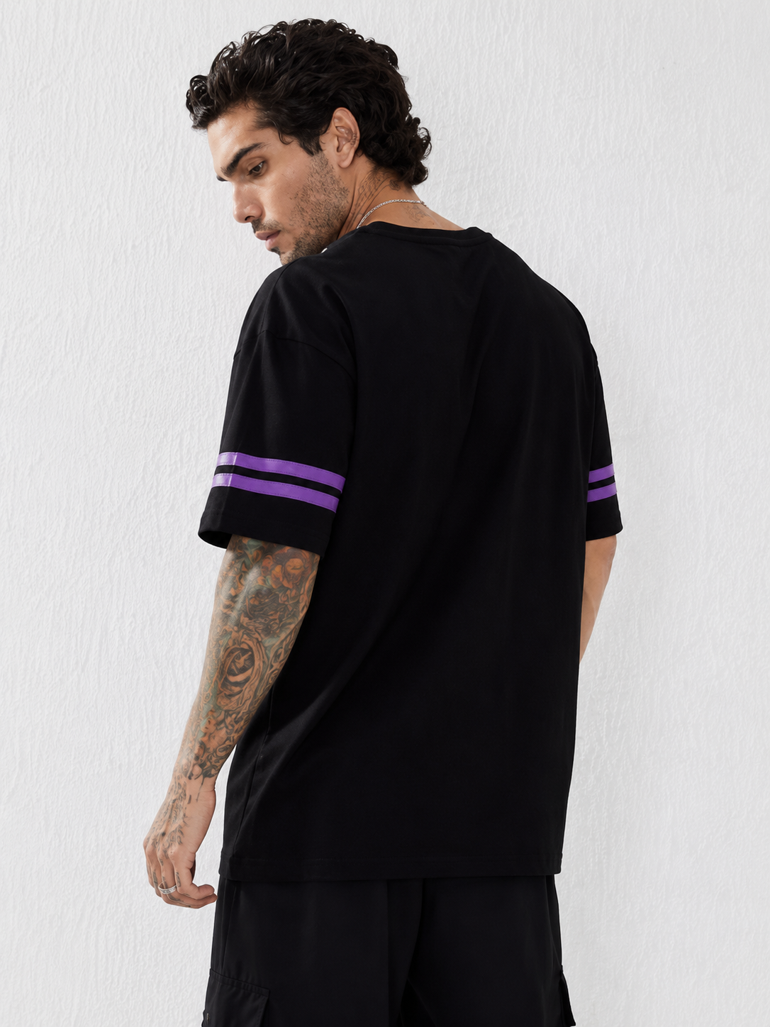 Menβs Black Panther Oversized Graphic T-Shirt for Streetwear