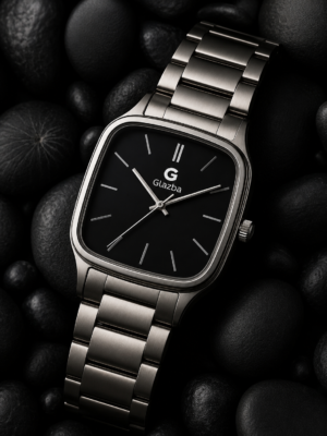 Glazba Black Stainless Steel Watch for Men