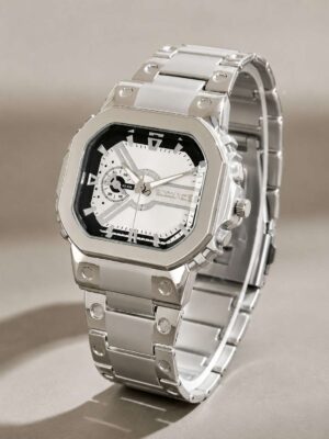 Chronance Silver Stainless Steel Watch for Men