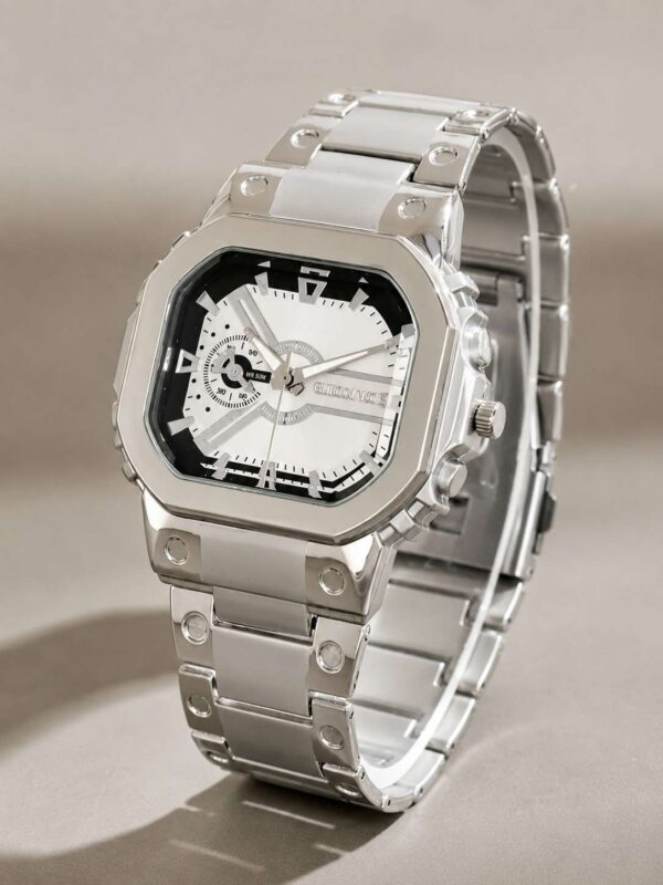 Chronance Silver Stainless Steel Watch for Men
